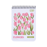Зошит для записів Yes A6 80 арк. клітинка спіраль Flowers Зошит для записів Yes A6 80 арк. клітинка спіраль Flowers