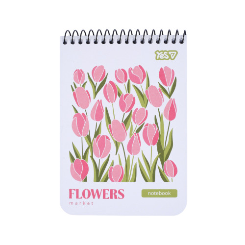 Тетрадь для записей Yes А6 80 листов клетка на спирали Flowers