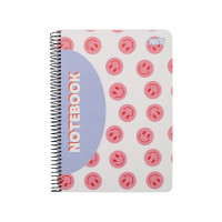 Зошит для записів Yes A5 80 арк. клітинка спіраль Smiley and Flowers