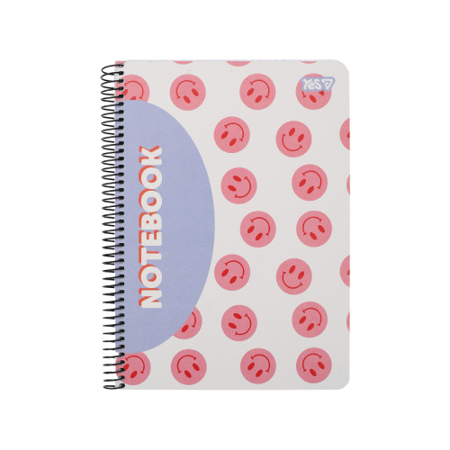 Зошит для записів Yes A5 80 арк. клітинка спіраль Smiley and Flowers