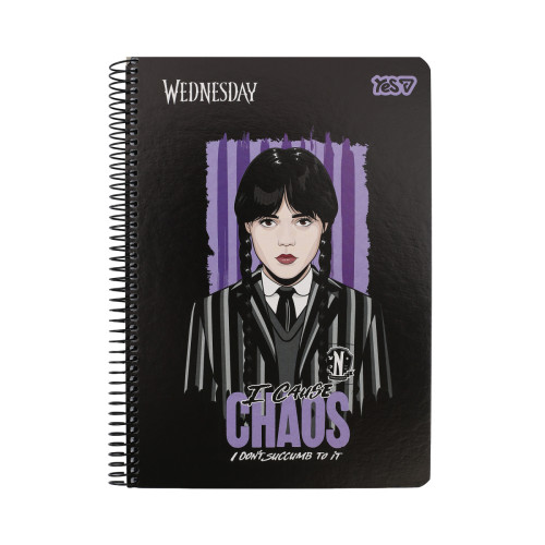Тетрадь для записей Yes А5 80 листов клетка на спирали Wednesday.Chaos