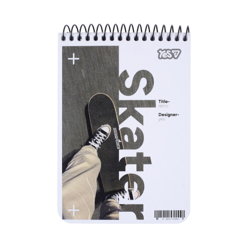 Зошит для записів Yes A6 80 арк. клітинка спіраль Skater