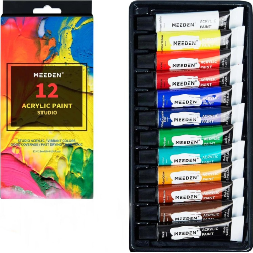Набор акриловых красок 12х12мл, Meeden