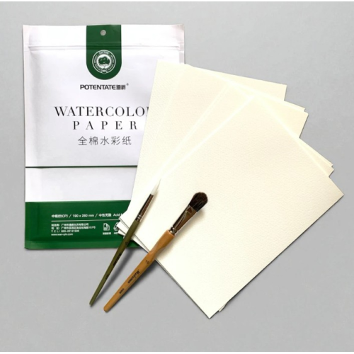 Набор акварельной бумаги 19х26см 300г 10л 100% хлопок CP, Potentate