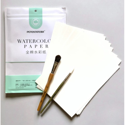 Набор акварельной бумаги 19х26см 300г 10л 100% хлопок HP, Potentate
