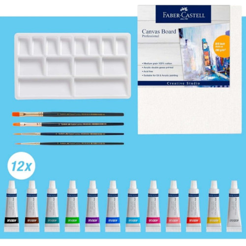 Набор акриловых красок 12х9мл, 379280 Faber-Castell
