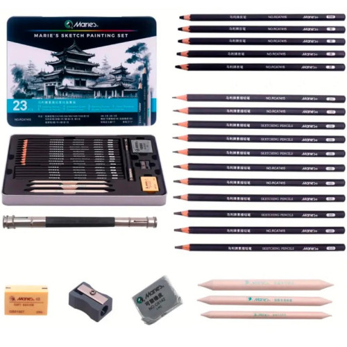 Набор графических материалов Sketch Painting 23 предмета, Maries