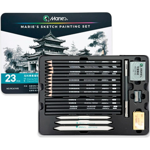 Набор графических материалов Sketch Painting 23 предмета, Maries Набор графических материалов Sketch Painting 23 предмета, Maries