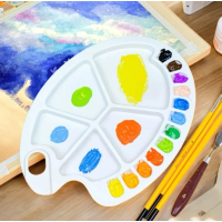 Палитра пластиковая художественная овальная 245х340мм, D.K.ArtCraft