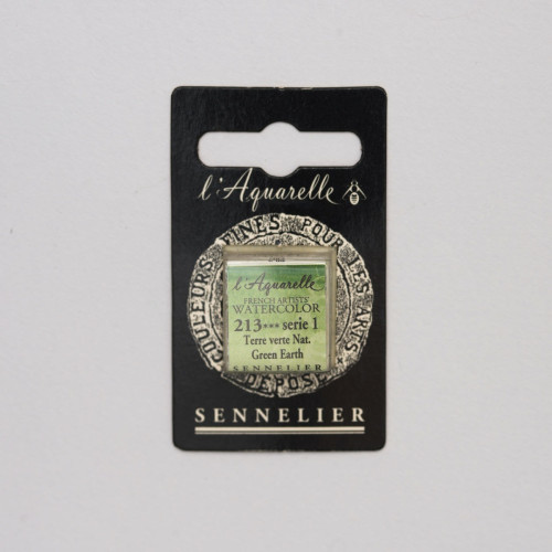 Акварельная краска Зеленая земля S1 (Green Earth) Sennelier, полукювета