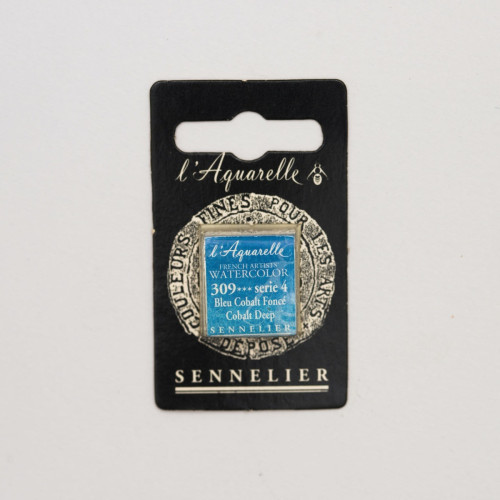 Акварельная краска Кобальт глубокий S4 (Cobalt Deep) Sennelier, полукювета