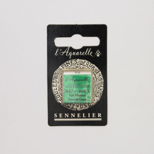 Акварельная краска Изумрудно-зеленый S1 (Emerald Green) Sennelier, полукювета