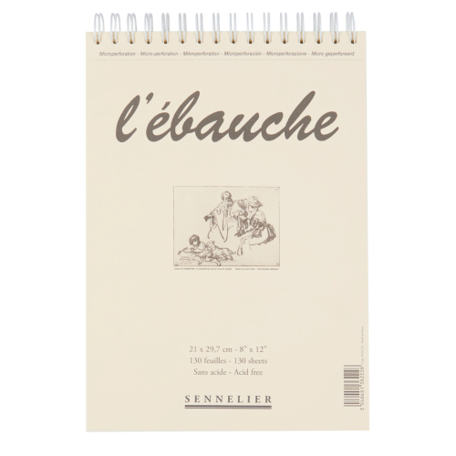 Блокнот на спирали для эскизов и очерков Ebauche Sennelier, 130 листов, 90 г/м, 21x29,7 см