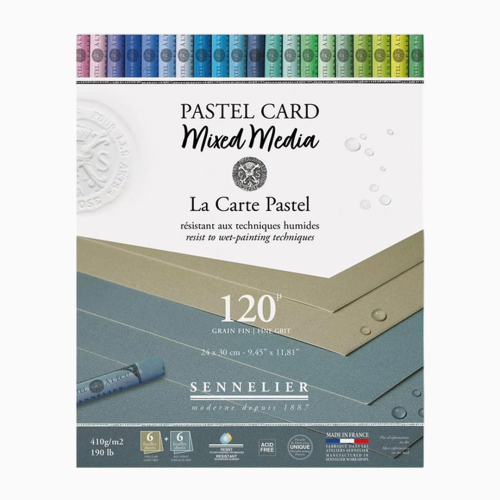 Блок пастельной бумаги Sennelier Pastel Card, 24×30 см, 12 листов, оттенки серого