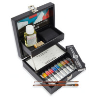 Набор масляных красок Sennelier, 10 по 21 мл + аксессуары в деревянной коробке Набор масляных красок Sennelier, 10 по 21 мл + аксессуары в деревянной коробке