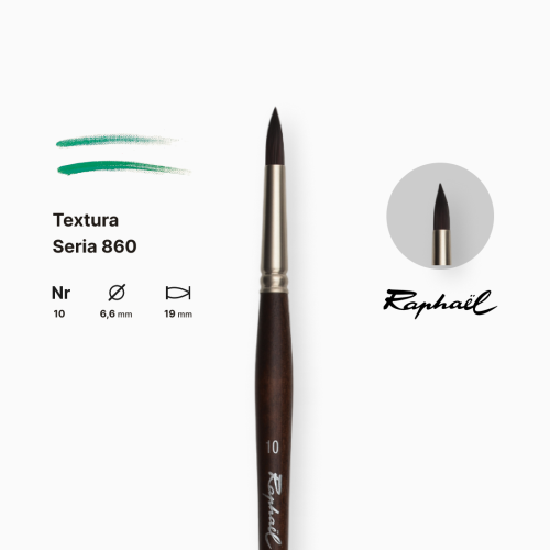 Кисть синтетика круглая Raphael Textura, №10, длинная ручка Кисть синтетика круглая Raphael Textura, №10, длинная ручка