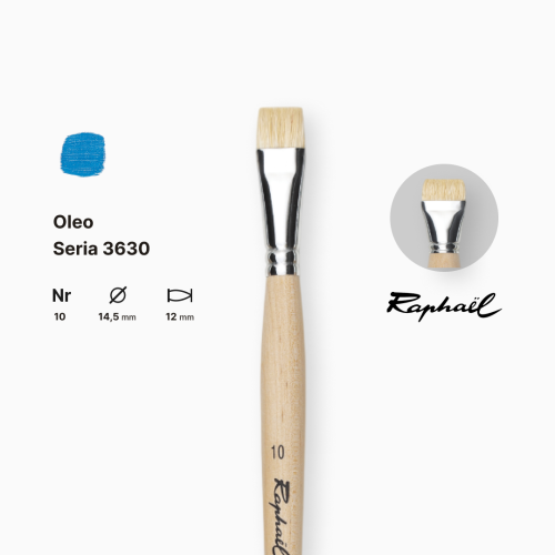 Кисть щетина плоская Raphael Oleo, №10, короткая ручка Кисть щетина плоская Raphael Oleo, №10, короткая ручка