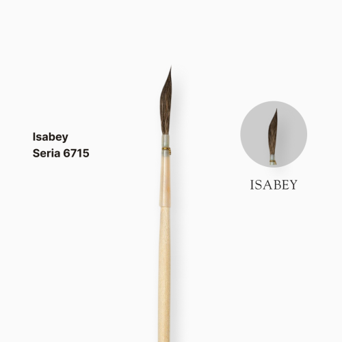 Кисть-лайнер белка натуральная Isabey 6715 №2, скошенная, для тонких линий, короткая ручка Кисть-лайнер белка натуральная Isabey 6715 №2, скошенная, для тонких линий, короткая ручка