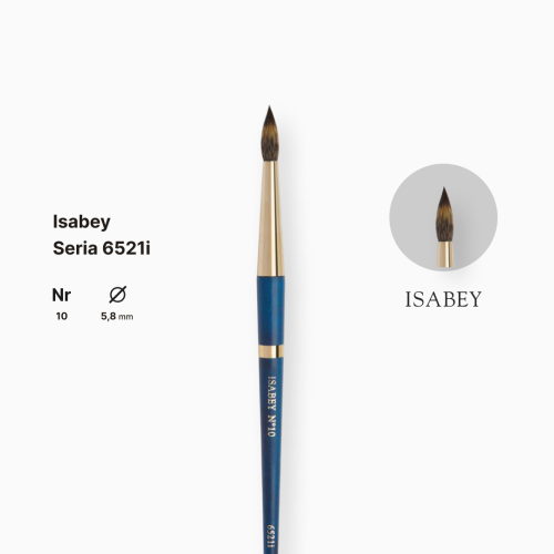 Кисть синтетика круглая Isabey Isacolor, №10, короткая ручка Кисть синтетика круглая Isabey Isacolor, №10, короткая ручка