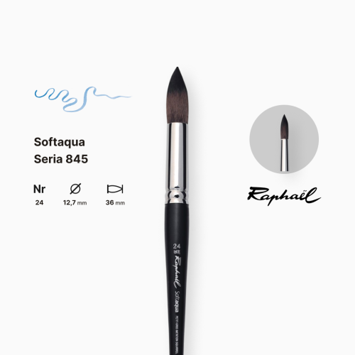 Кисть синтетика круглая Raphael Softaqua, №24, короткая ручка Кисть синтетика круглая Raphael Softaqua, №24, короткая ручка