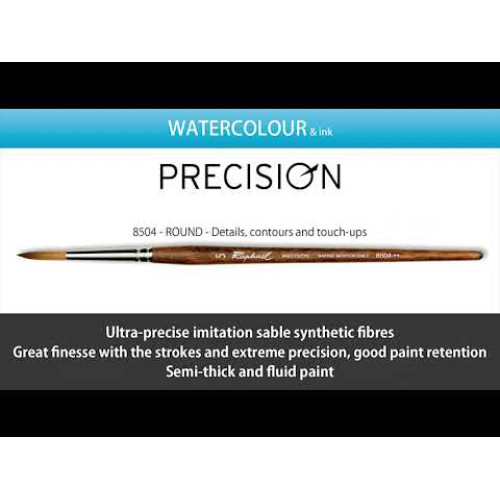Кисть синтетика круглая (имитация соболя) Raphael Precision, №2/0, короткая ручка Кисть синтетика круглая (имитация соболя) Raphael Precision, №2/0, короткая ручка