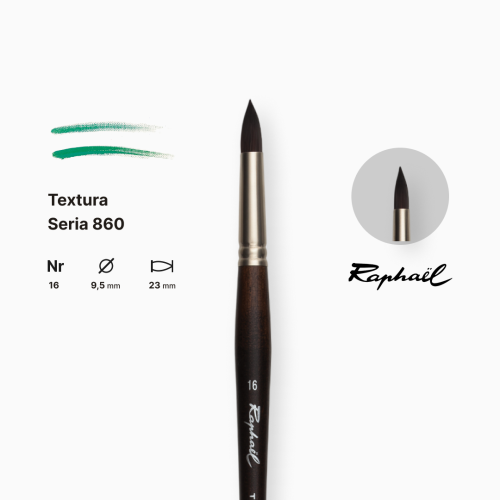 Кисть синтетика круглая Raphael Textura, №20, длинная ручка Кисть синтетика круглая Raphael Textura, №20, длинная ручка