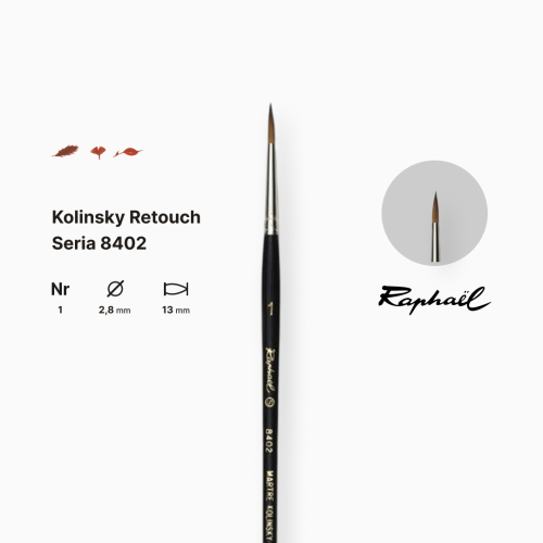 Кисть колонок круглая Raphael Kolinsky Retouch, №10, для ретуши, короткая ручка Кисть колонок круглая Raphael Kolinsky Retouch, №10, для ретуши, короткая ручка