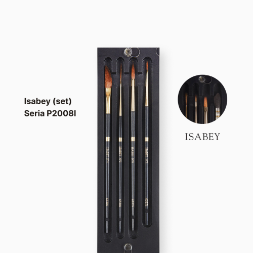 Набор кистей Isabey Isagold, 4 шт., для акварели, синтетика, футляр из дерева Набор кистей Isabey Isagold, 4 шт., для акварели, синтетика, футляр из дерева