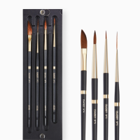 Набор кистей Isabey Isagold, 4 шт., для акварели, синтетика, футляр из дерева