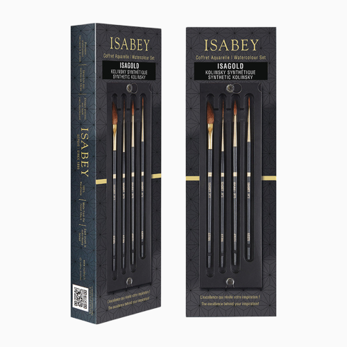 Набор кистей Isabey Isagold, 4 шт., для акварели, синтетика, футляр из дерева Набор кистей Isabey Isagold, 4 шт., для акварели, синтетика, футляр из дерева