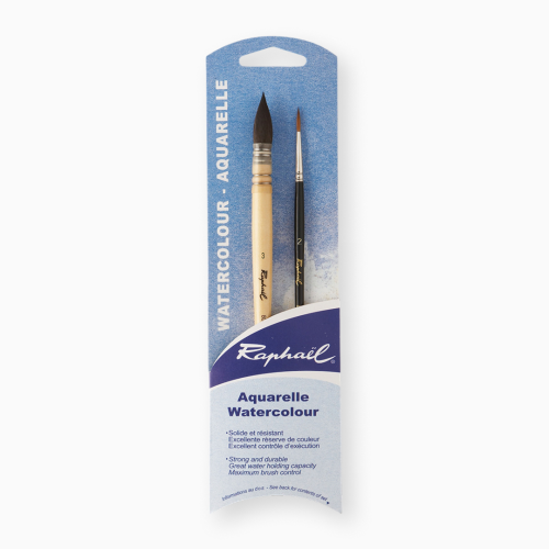 Набір пензлів з натурального ворсу Raphaël, 2 шт, спеціально для акварелі  