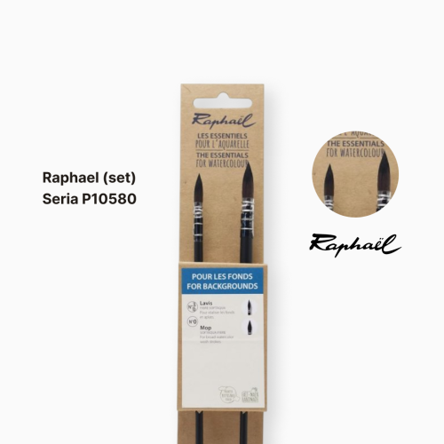 Набір пензлів для розмивання фону Raphael Softaqua, 2 шт, круглі Набір пензлів для розмивання фону Raphael Softaqua, 2 шт, круглі