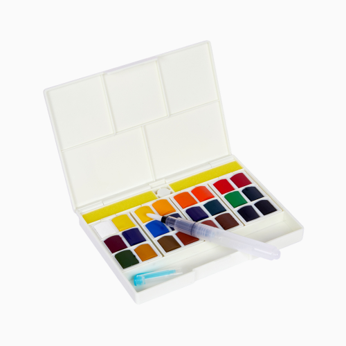 Набор акварельных красок Sennelier Hands Free, 24 цветов, кювета, пластиковый пенал Набор акварельных красок Sennelier Hands Free, 24 цветов, кювета, пластиковый пенал