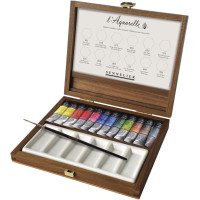 Подарочный набор акварельных красок Sennelier L'Aquarelle, 12 туб по 10 мл, дерево + аксессуары Подарочный набор акварельных красок Sennelier L'Aquarelle, 12 туб по 10 мл, дерево + аксессуары