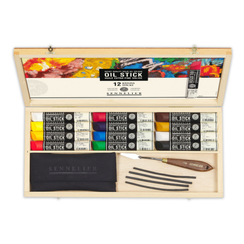 Набор масляной краски в форме пастели Sennelier, 12 шт, дерево Набор масляной краски в форме пастели Sennelier, 12 шт, дерево