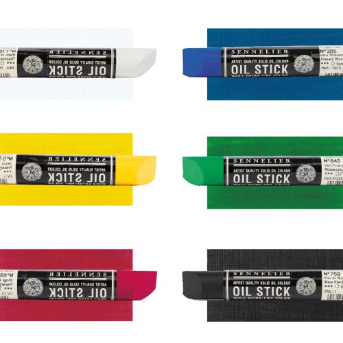 Набір олійної фарби у формі пастелі Sennelier Medium, 6 шт, асорті Набір олійної фарби у формі пастелі Sennelier Medium, 6 шт, асорті