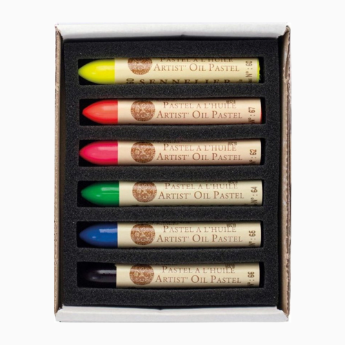 Набор масляной пастели Sennelier Fluorescent, 6 цветов, картон Набор масляной пастели Sennelier Fluorescent, 6 цветов, картон
