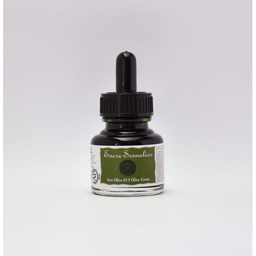 Чорнило для каліграфії Оливково-зелений (Olive Green) Sennelier, 30 мл  