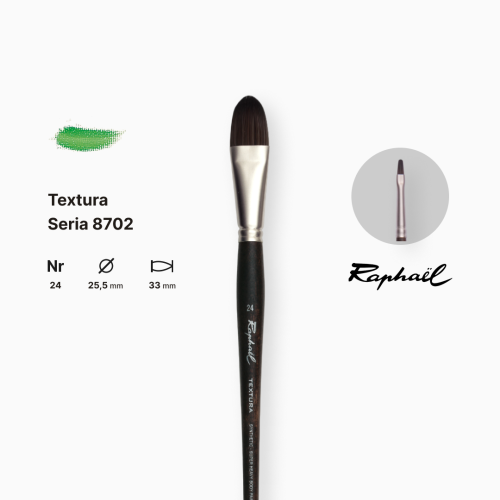 Кисть синтетика овальная Raphael Textura, №24, длинная ручка Кисть синтетика овальная Raphael Textura, №24, длинная ручка