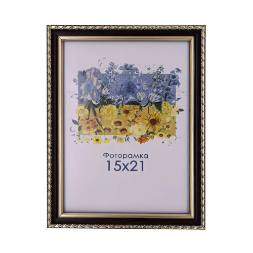 Фоторамка А5 15х21 см коричнева з візерунком DM1715 048 з ніжкою  