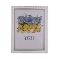 Фоторамка А5 15х21 см белая с узором DM1715 0153S с ножкой