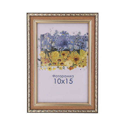 Фоторамка А6 10х15 см коричневая с узором DM1715 x073 с ножкой