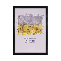 Фоторамка А4 21х30 см чорна з срібною смужкою DM 1511 290 з ніжкою  