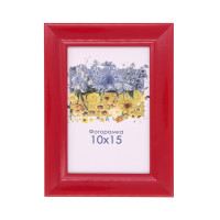 Фоторамка А6 10х15 см красная с золотой полоской DM 1511 20 с ножкой