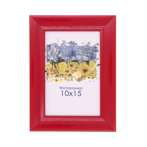 Фоторамка А6 10х15 см красная с золотой полоской DM 1511 20 с ножкой