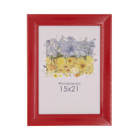 Фоторамка А5 15х21 см красная с золотой полоской DM 1511 20 с ножкой