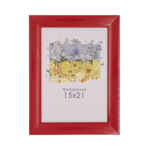 Фоторамка А5 15х21 см красная с золотой полоской DM 1511 20 с ножкой