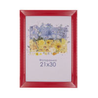 Фоторамка А5 15х21 см красная с золотой полоской DM 1511 20 с ножкой