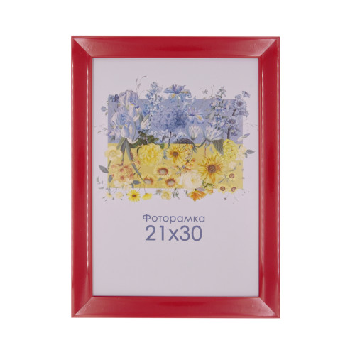 Фоторамка А5 15х21 см красная с золотой полоской DM 1511 20 с ножкой
