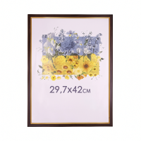 Фоторамка А3 29,7x42 см коричневая с золотой полоской DM 1511 06